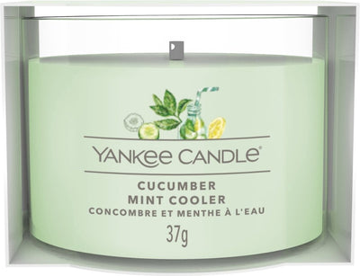 Bougie votive remplie de bougie Yankee - refroidisseur de menthe concombre - 10 heures de combustion - 1 pièce