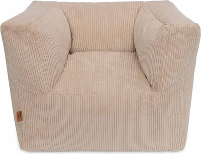 Jollein - fauteuil enfant - velours côtelé - naturel - pouf enfant - 1 à 4 ans