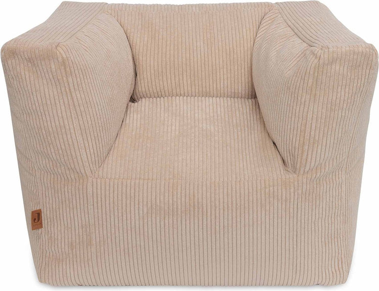 Jollein - fauteuil enfant - velours côtelé - naturel - pouf enfant - 1 à 4 ans