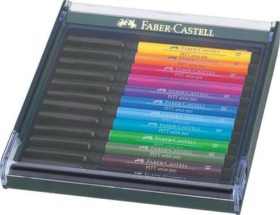 Stylo à dessin Faber-castell - stylo d'artiste Pitt - set lumineux 12 pièces - fc-267421