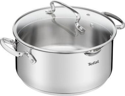 Tefal duetto+ poêle de cuisson - ronde - 18 cm - acier inoxydable - avec couvercle