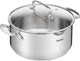 Tefal duetto+ poêle de cuisson - ronde - 18 cm - acier inoxydable - avec couvercle