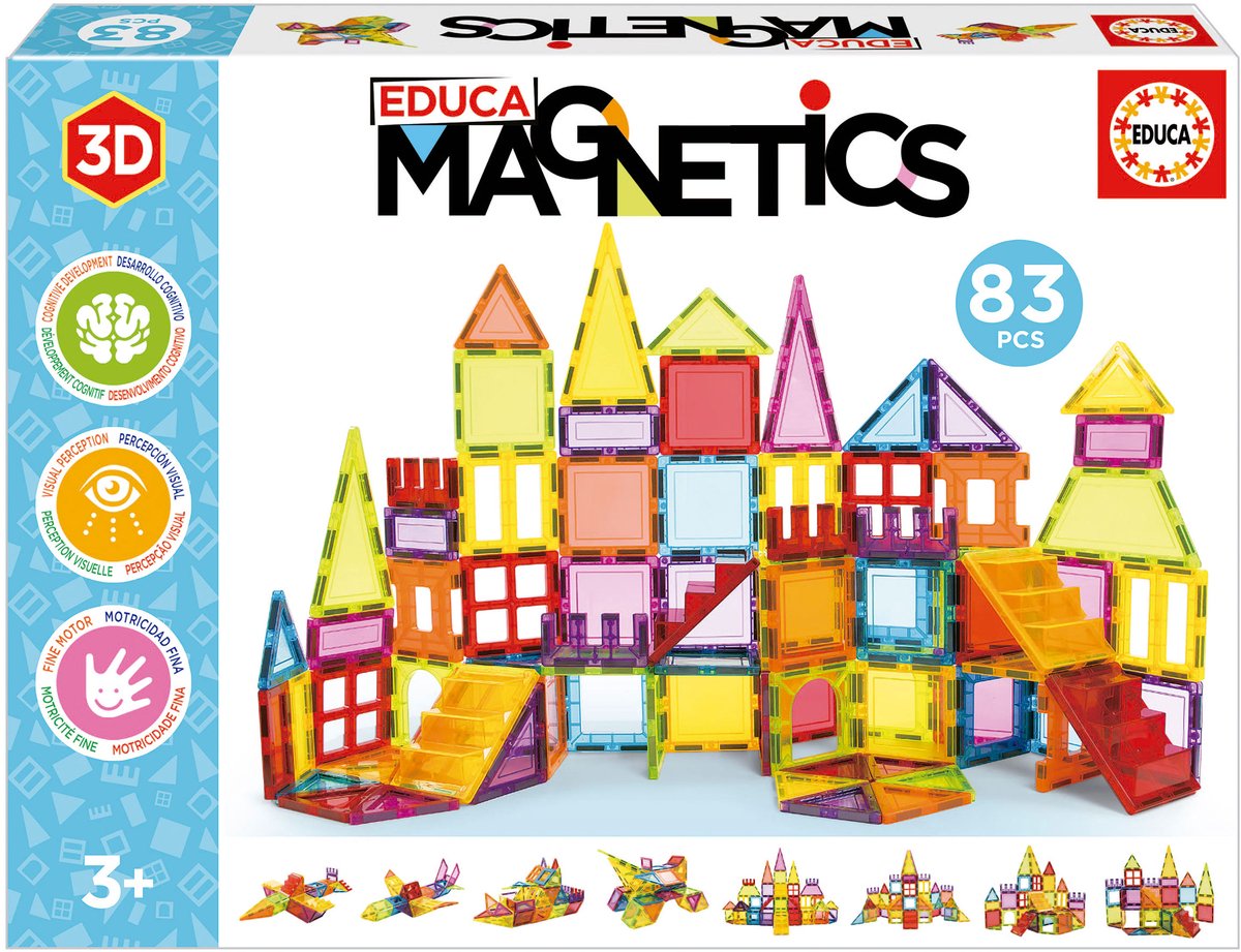 Educa - magnétiques - tuiles magnétiques - panneaux magnétiques - tuiles magnétiques - 83 pièces