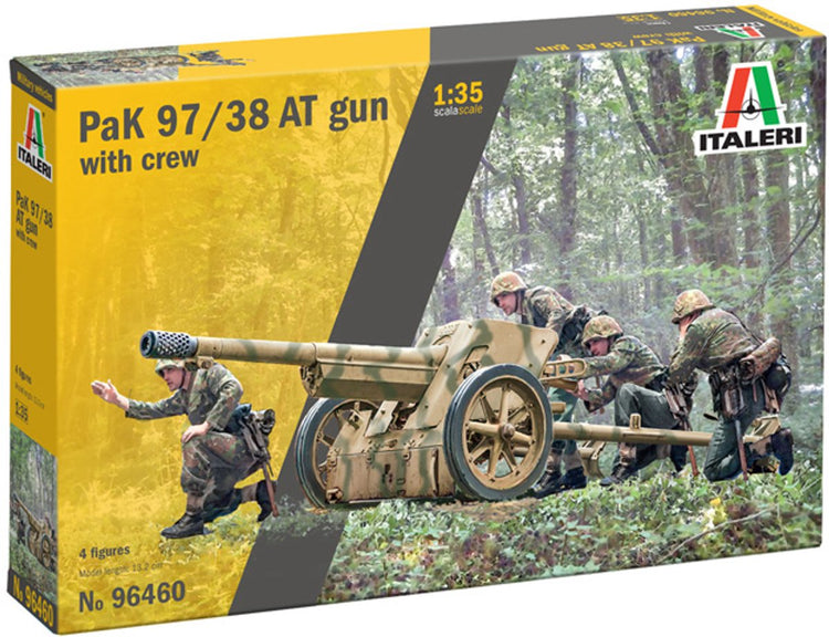 Italeri maquette véhicule militaire - 96460 pak 97 38 canon antichar avec équipage - plastique d'artillerie antichar militaire allemande de la Seconde Guerre mondiale - 1:35 - maquette