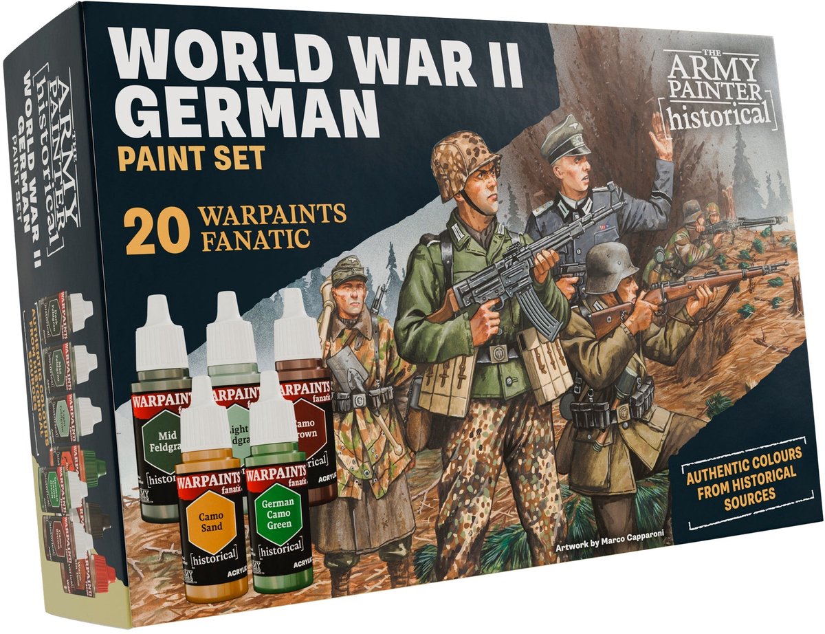Le peintre de l'armée - historique : allemand de la seconde guerre mondiale - 20×18ml couleurs acryliques, lavis et métallisés - wp8083p