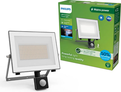 Philips LED Projecteur Philips Lois - LED ultraefficace - noir - 24w - lumière blanc froid; 5000k - détecteur de mouvement - spot