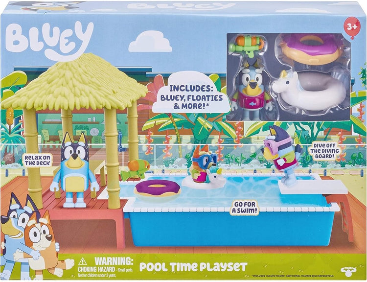 Moose Toys Bluey Ensemble de jeu pour piscine - avec accessoires - Bluey - Enfants - Jouets d'orignal
