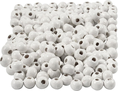 Creativ Company Wooden Beads White, 150e.