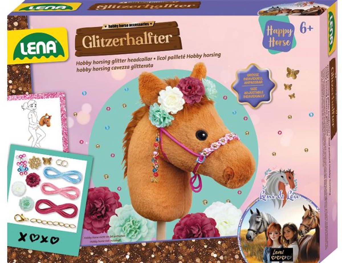 Lena Hobby Horseing Craft Set Bride à paillettes avec perles et fleurs.