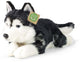 Rappa peluche écologique husky 36 cm - peluche réaliste fabriquée à partir de bouteilles PET recyclées - noir, blanc