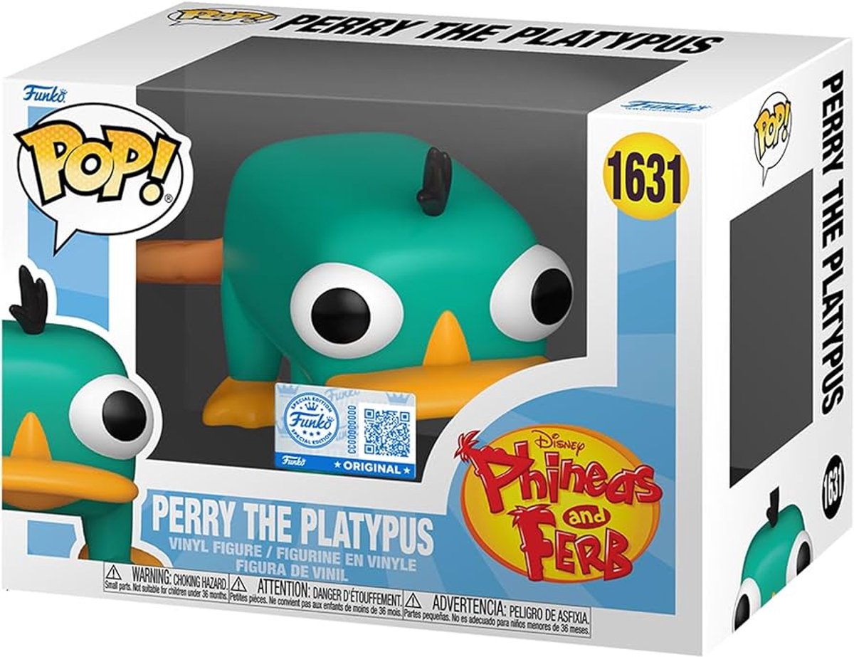 Funko-pop ! Disney : Phineas et Ferb - Perry l'ornithorynque #1631 édition spéciale