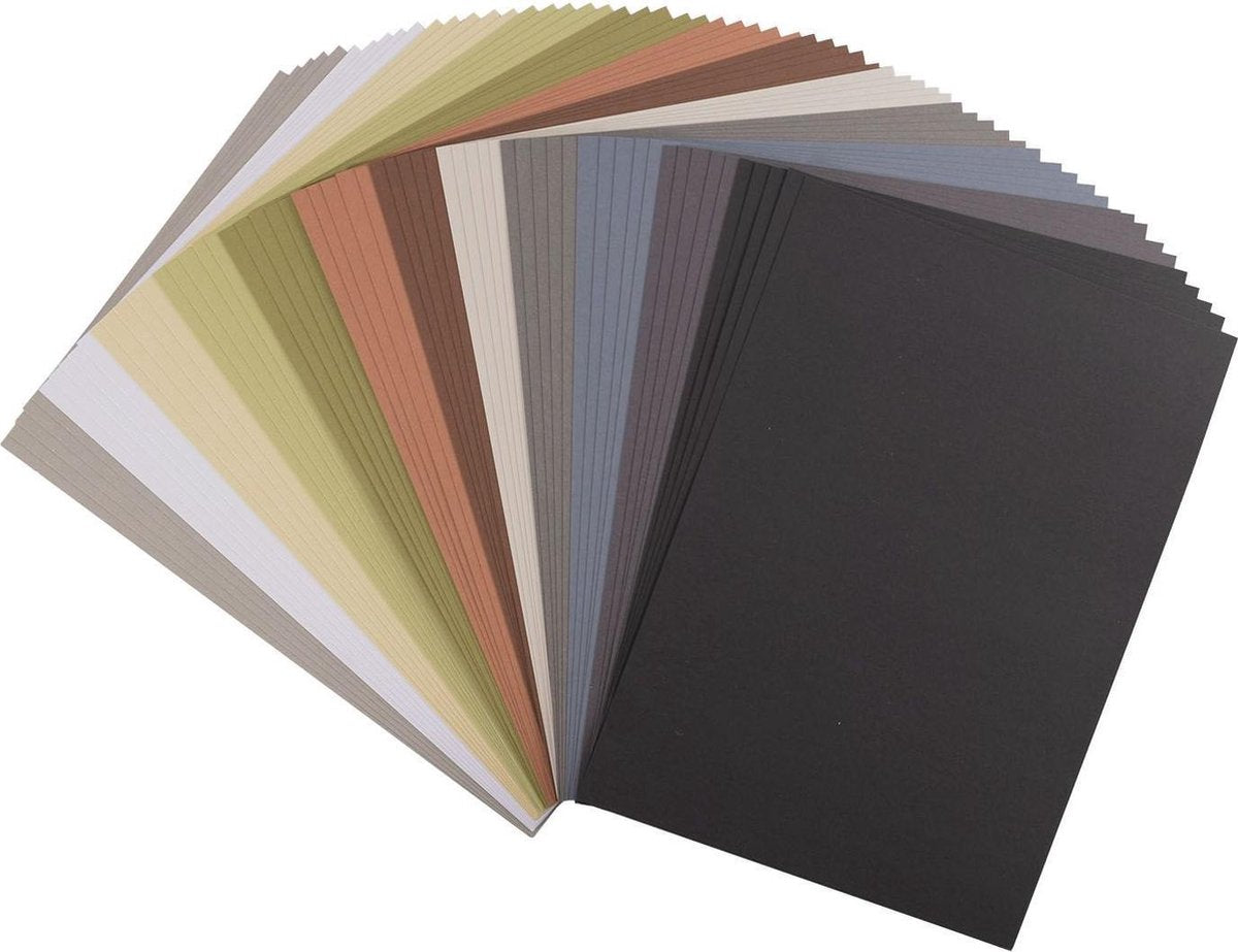 Papier cartonné créatif Florence Vaessen - multipack tons terre - a4 - 60 feuilles - lisse - 216 g