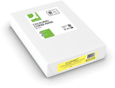 Papier de copie couleur Q-connect | a4 | 80g | paquet de 500 feuilles | jaune vif
