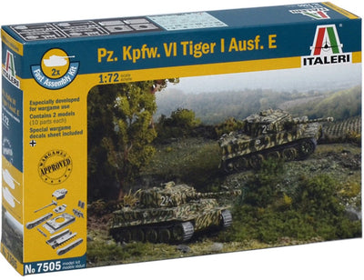 Maquette Italeri véhicules militaires - 7505 pz. kpfw. vi tigre je ausf. e – assemblage rapide - (2 pièces !) plastique - 1:72 - modélisme