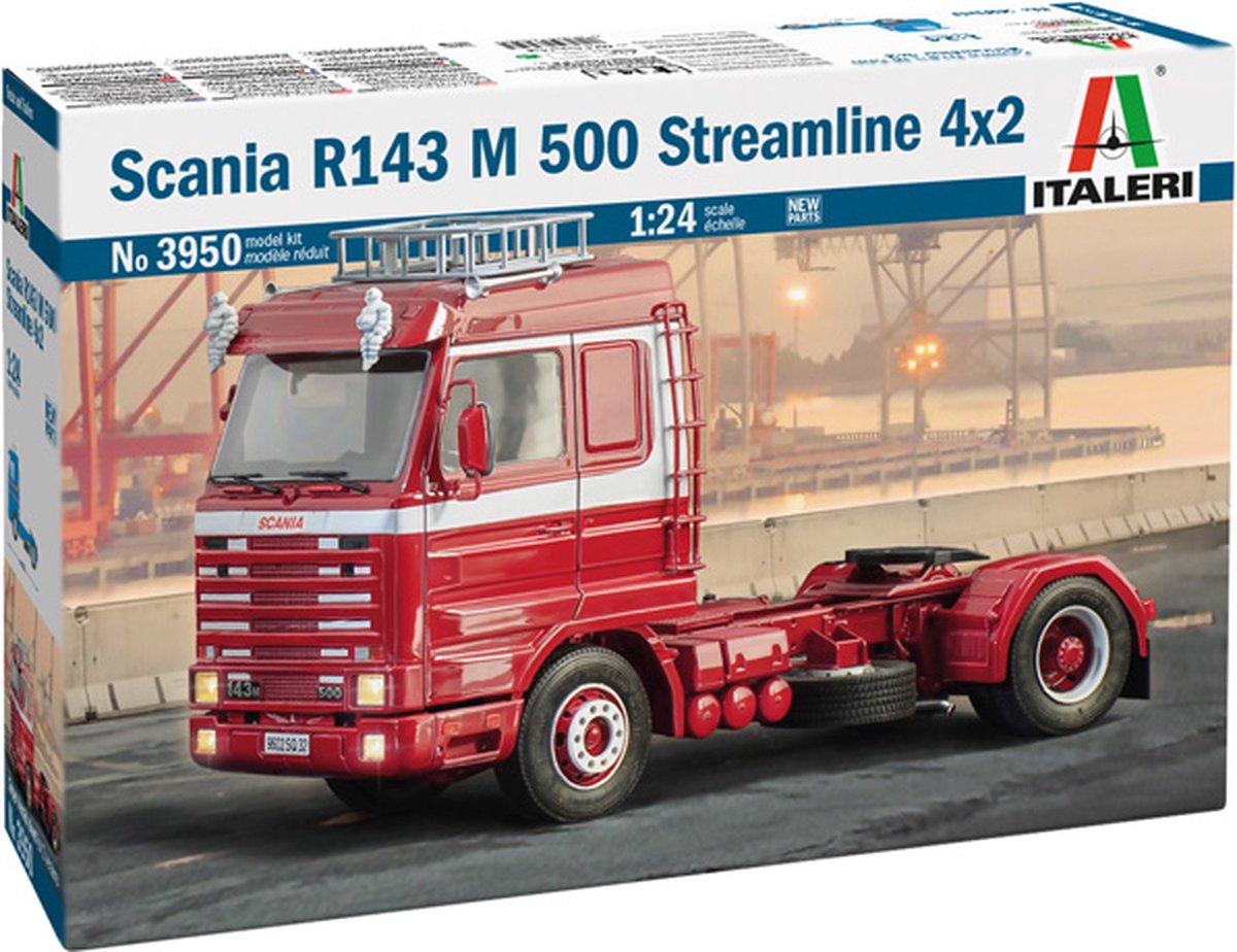 Kit de construction de maquettes Italeri camions - 3950 scania r143 m 500 v8 streamline 4x2 camion plastique - 1:24 - modélisme