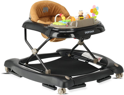 Chaise de marche 4 en 1 Deryan - avec ensemble de jeu - pliable - nougat noir