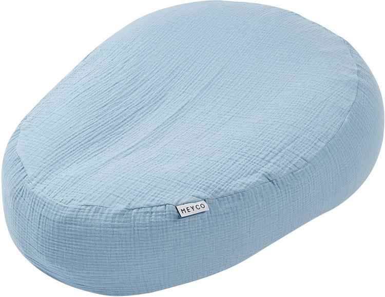 Meyco baby uni relax housse pour coussin d'allaitement - hydrophile prélavé - bleu jeans