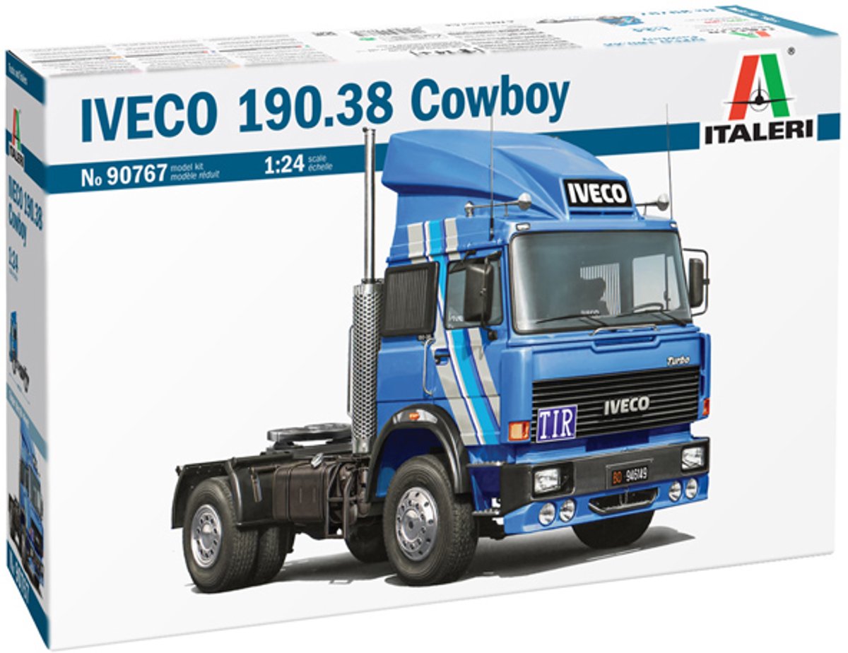 Kit modèle voiture Italeri - 90767 camion cowboy iveco fiat 190.38 - camion européen en plastique - 1:24 - modélisme