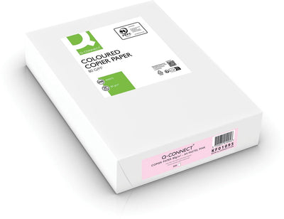 Papier de copie couleur Q-connect | a4 | 80g | paquet de 500 feuilles | rose