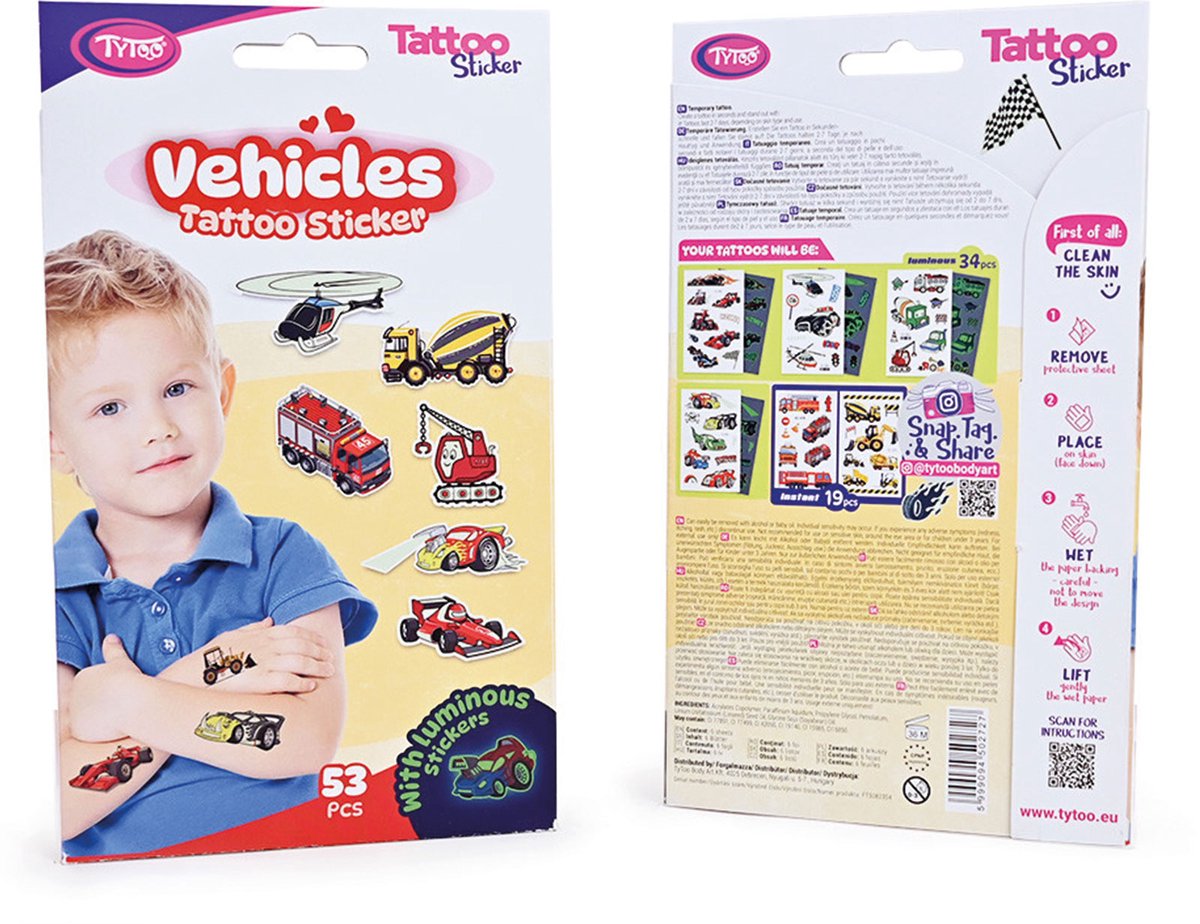 Autocollant de tatouage Tytoo - véhicules.