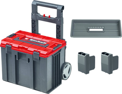 Valise système Einhell e-case l - max. capacité de charge : 120 kg - rangement et transport universels d'accessoires et d'outils - avec roulettes - empilable - connectable