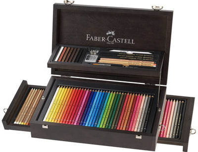 Crayons de couleur Faber-castell - assortiment graphique art - boîte en bois 125 pièces - fc-110085