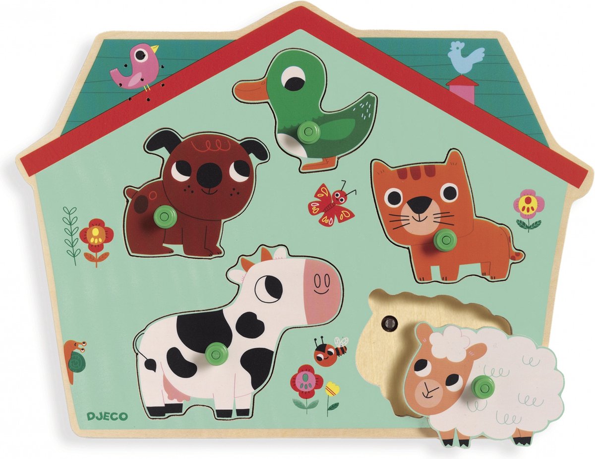Puzzle sonore Djeco - la ferme - 5 pièces