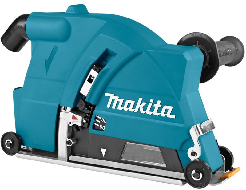 Meulage sans poussière Makita dans le béton avec cette hotte d'aspiration plongeante de 230 mm - 198440-5