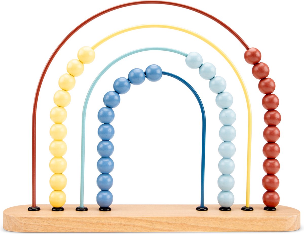 Boulier en bois Woet ® - jouet mathématique couleur pastel - apprendre à compter et reconnaître les couleurs - jeu de comptage éducatif - FSC - à partir de 1 an
