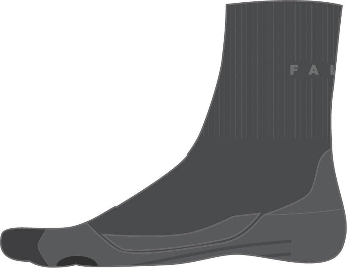 Falke tk2 chaussettes de marche courtes anti-ampoules en laine épaisse matière fonctionnelle femme gris - taille 35-36