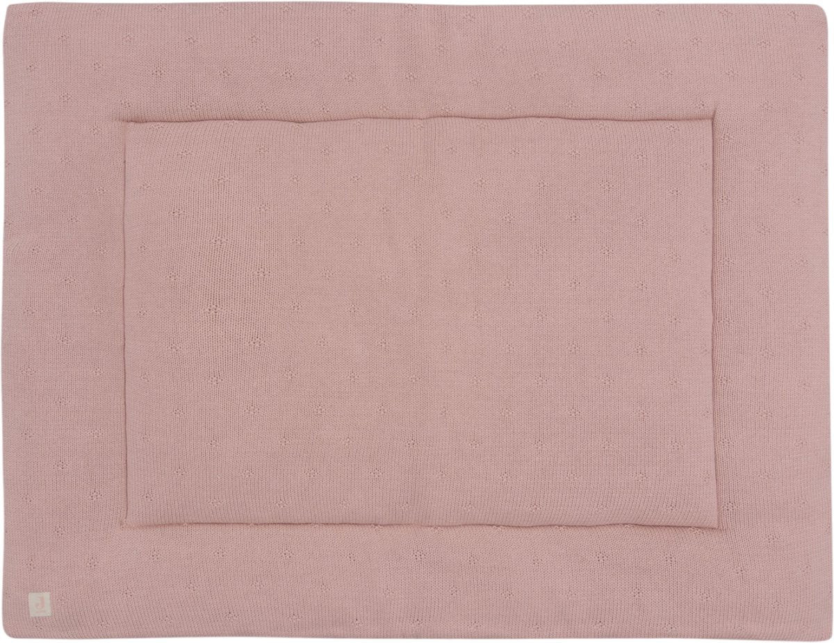 Jollein - tapis de parc 75x95cm - tapis de jeu pour bébé - tricot douillet rose sauvage
