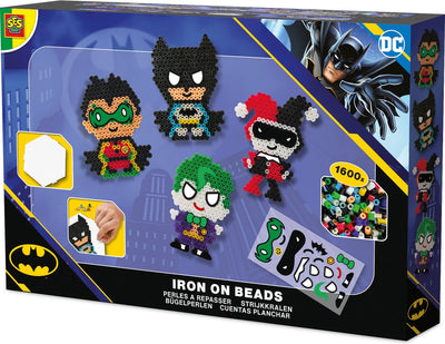 Ses creative - beedz art - figurines dc batman - perles thermocollantes - 1600 pièces avec plaques de base et feuilles thermocollantes - à partir de 5 ans