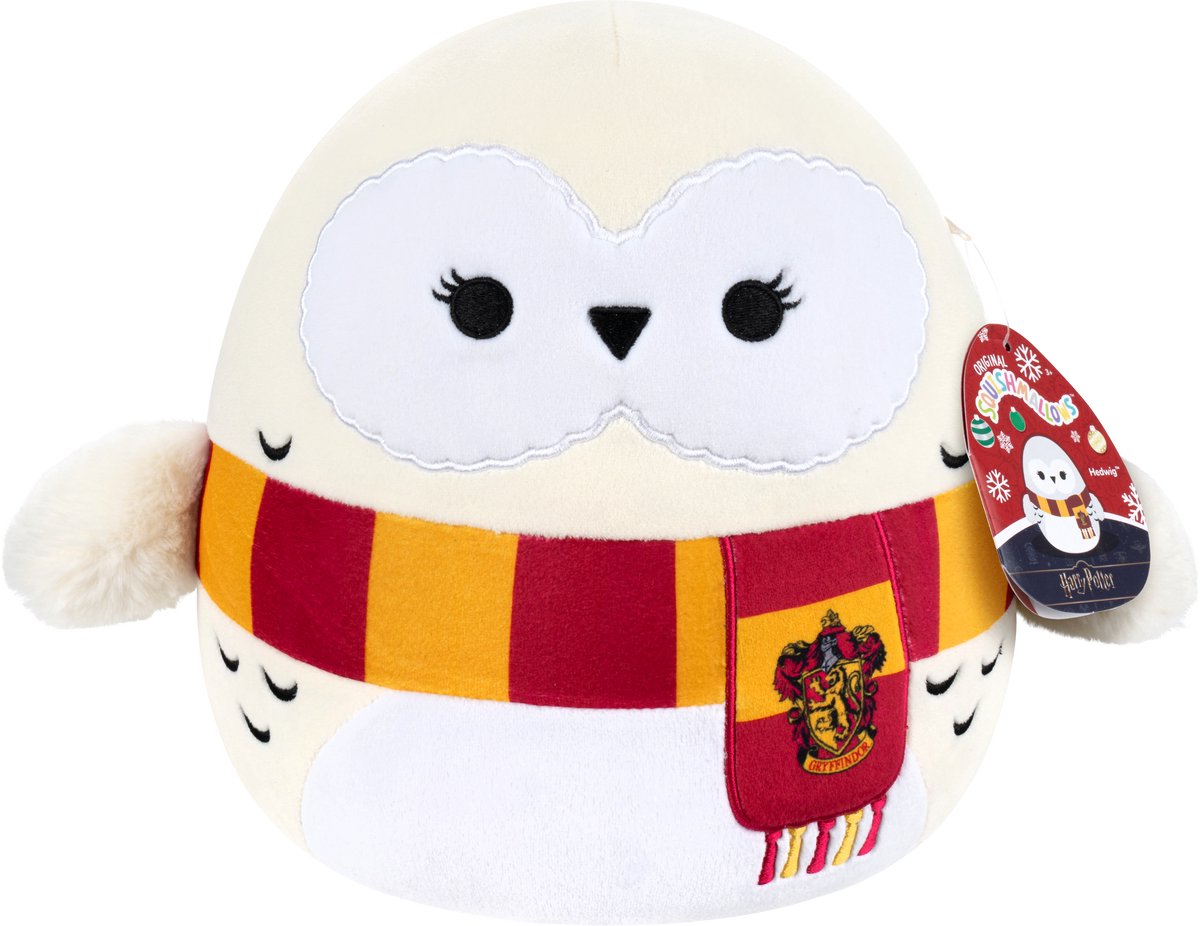 Jazwares Squishmallows - Peluche Harry Potter Hedwige avec écharpe 25 cm