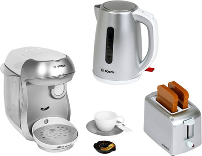 Jouets Klein - Ensemble petit-déjeuner Bosch - incl. grille-pain, bouilloire et cafetière jouets - argent
