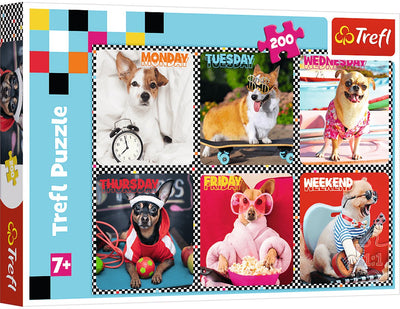 Puzzle Trefl - puzzle 200 pièces - chiens heureux - carton.