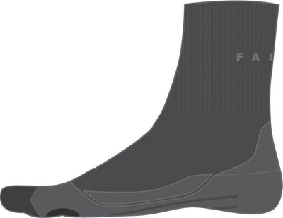 Falke tk2 chaussettes de marche courtes anti-ampoules en laine épaisse matière fonctionnelle hommes gris - taille 44-45