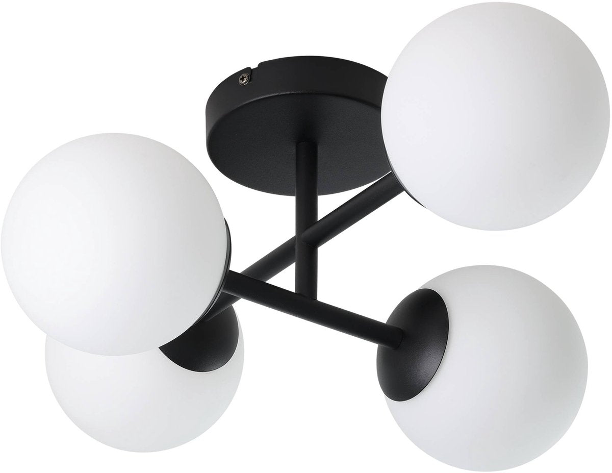 Plafonnier Eglo castrovido - salle de bain - g9 - 47,5 cm - noir et blanc