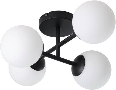 Plafonnier Eglo castrovido - salle de bain - g9 - 47,5 cm - noir et blanc
