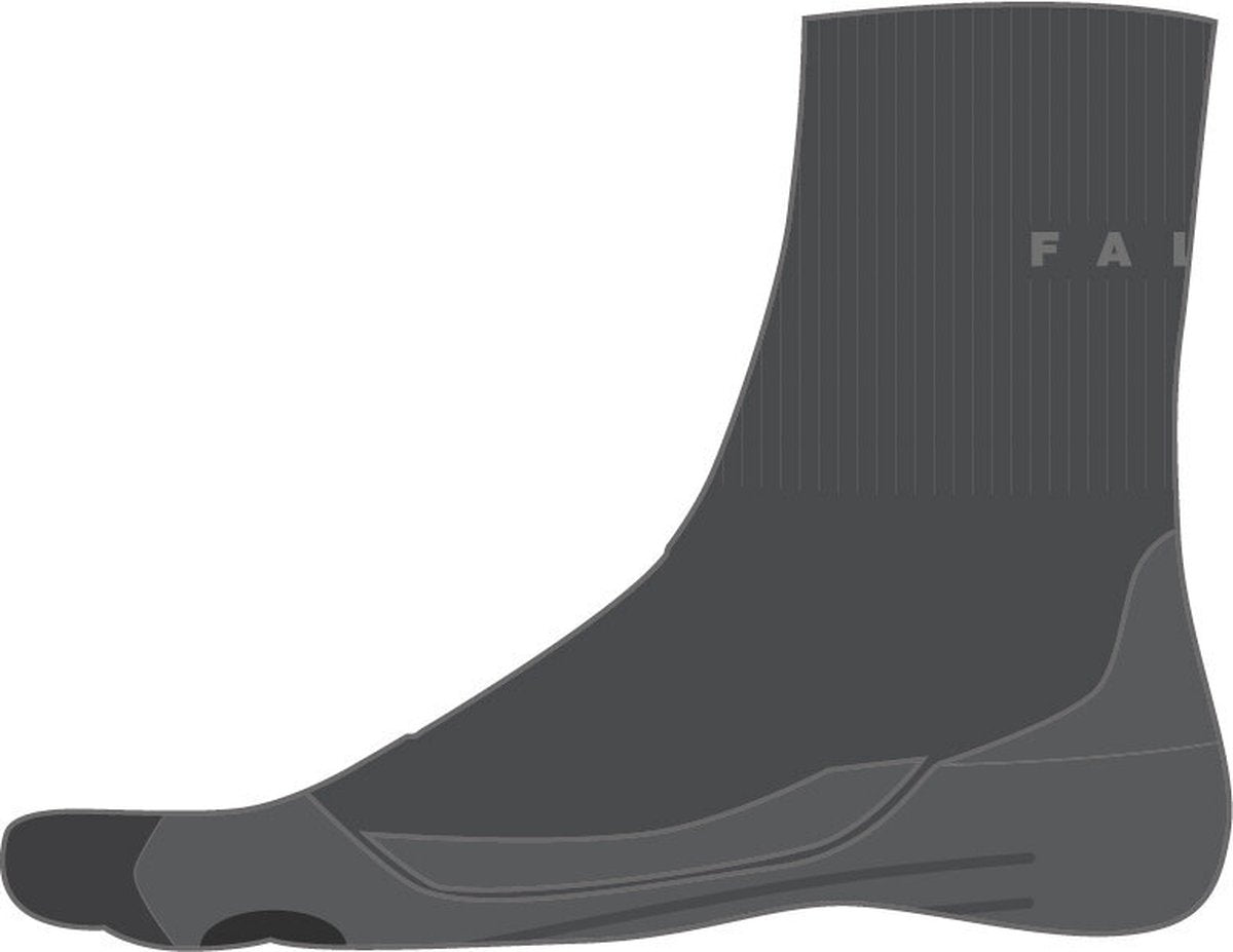 Falke tk2 chaussettes de marche courtes anti-ampoules en laine épaisse matière fonctionnelle hommes gris - taille 42-43