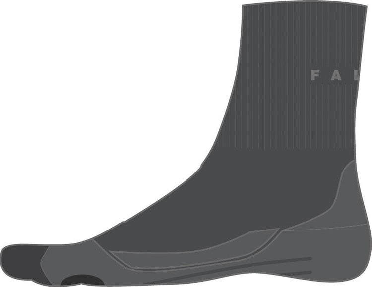 Falke tk2 chaussettes de marche courtes anti-ampoules en laine épaisse matière fonctionnelle hommes gris - taille 42-43