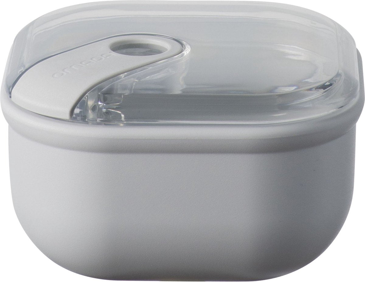 Omada - boîte à lunch pull box carrée 425 ml - polypropylène - gris -