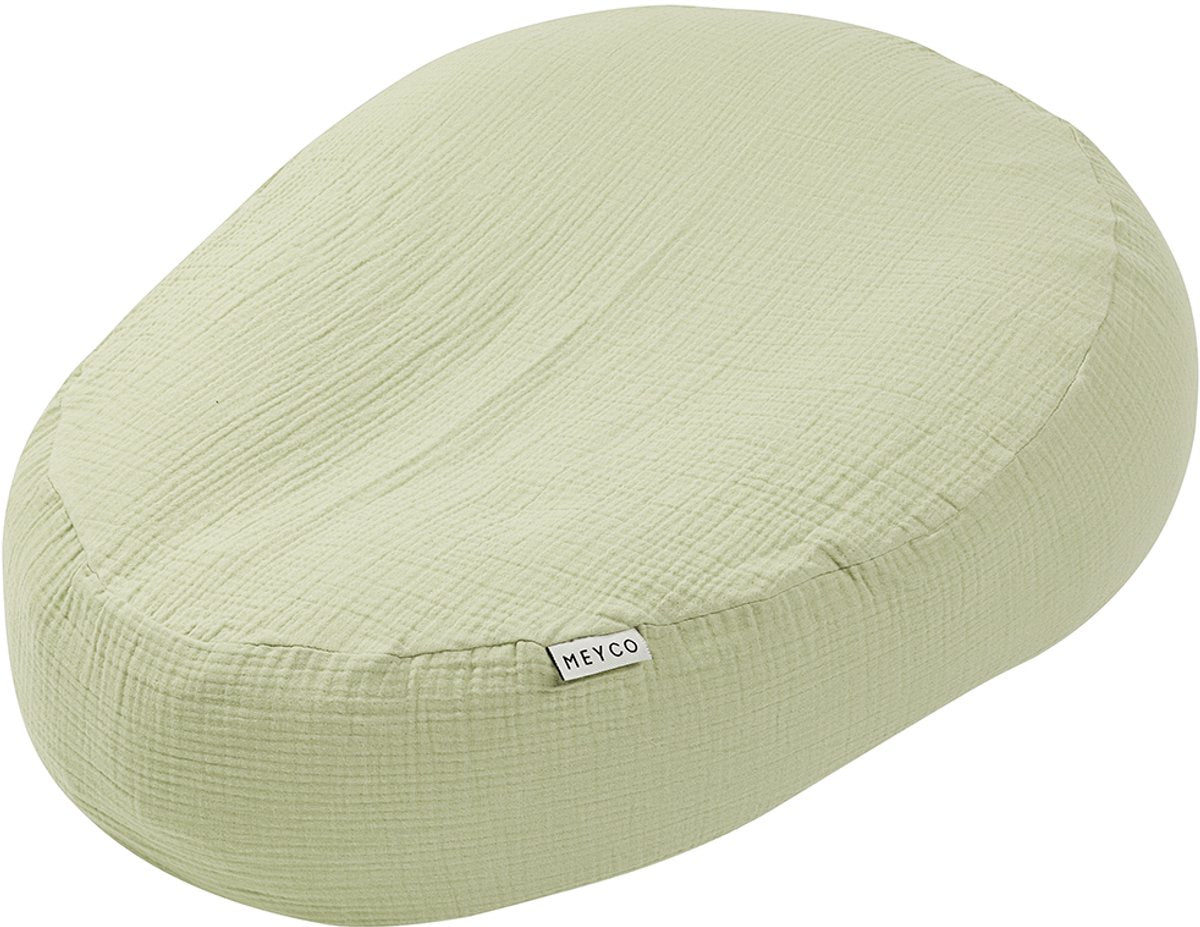 Meyco baby uni relax housse pour coussin d'allaitement - hydrophile prélavé - olive douce