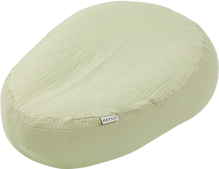 Meyco baby uni relax housse pour coussin d'allaitement - hydrophile prélavé - olive douce