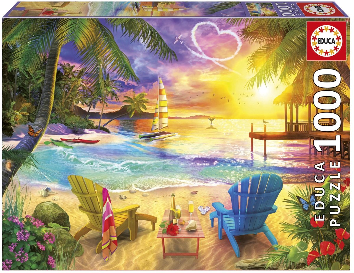 Educa - love beach - puzzle - 1000 pièces - puzzle