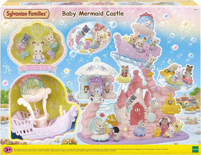 Sylvanian family 5701 Château de bébé sirène - comprenant 3 figurines de jeu pour bébé