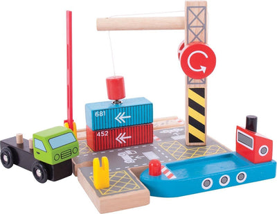 Bigjigs Wooden Rails Container Shipyard