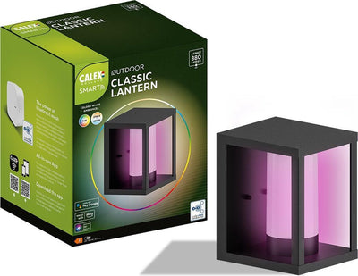 Lampe d'extérieur LED intelligente Calex outdoor - applique murale intelligente - lumière RVB et blanc chaud - 4W - noir