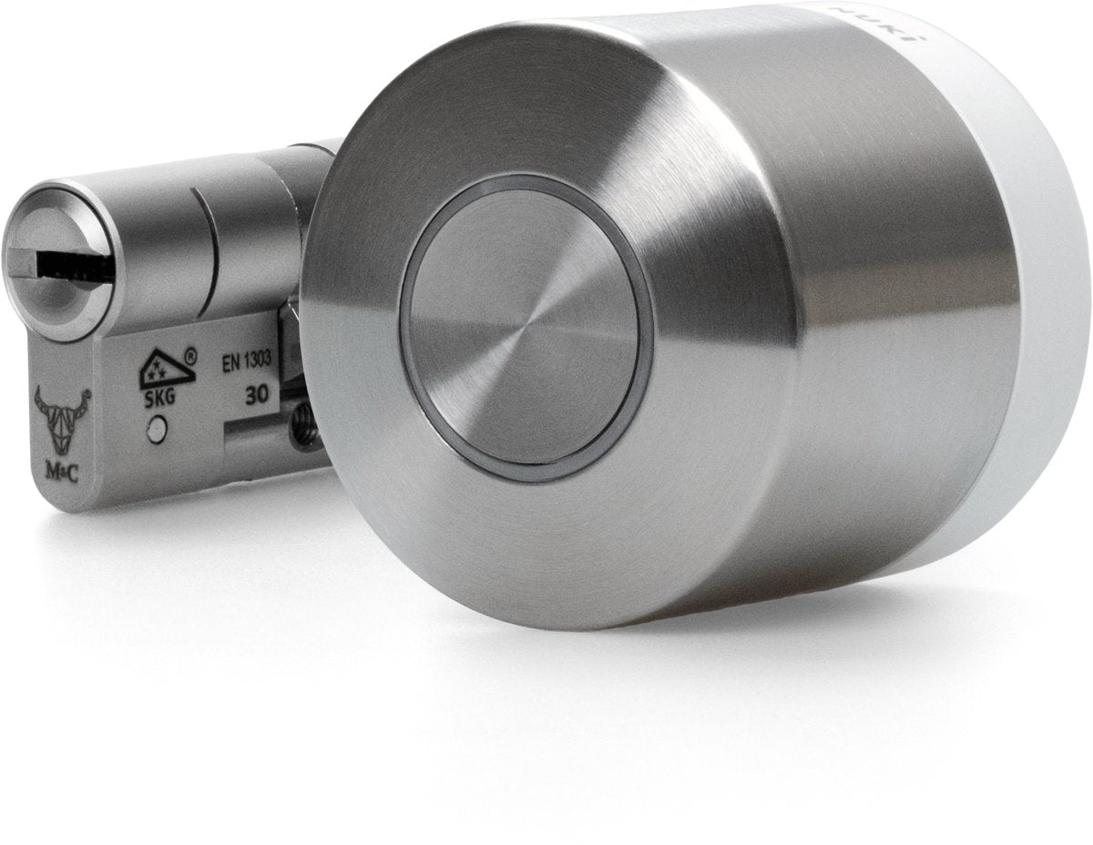 Nuki smart lock ultra - serrure de porte intelligente avec WiFi - déverrouillage automatique, mode nuit Lock 'n' Go - fonctionne avec Google, Alexa Apple - incl. Cylindre Skg - taille de cylindre 30 30 mm