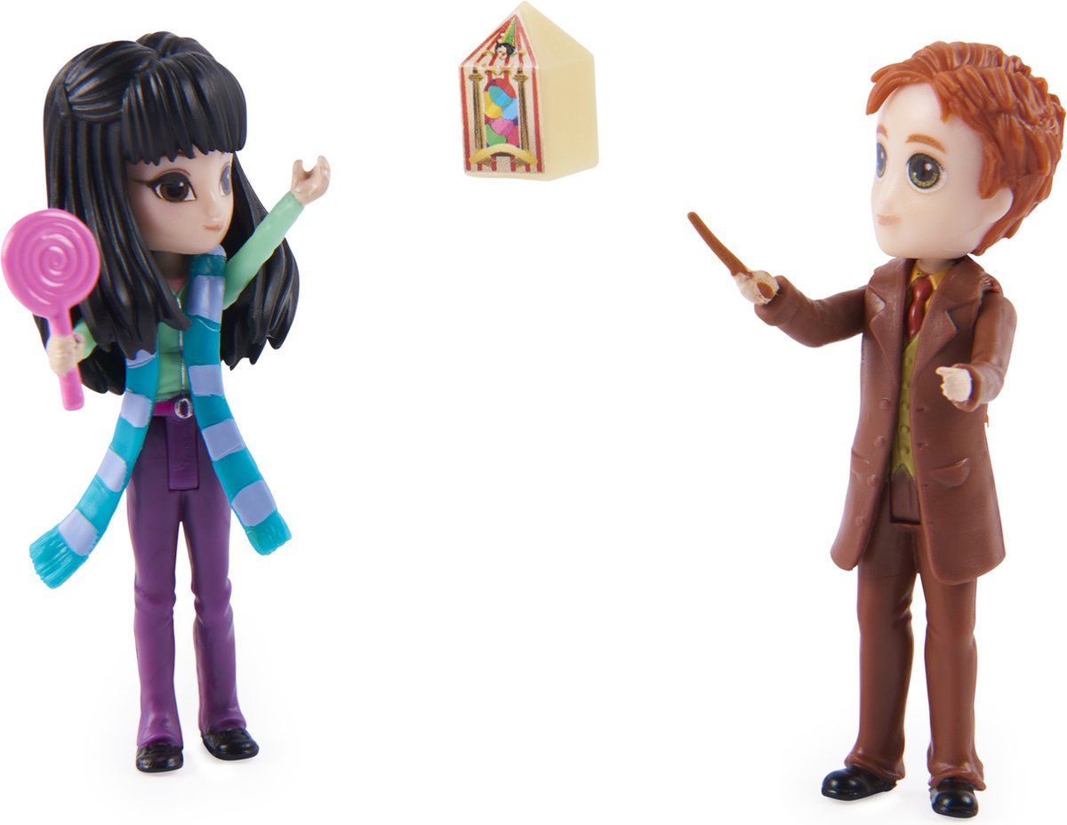 Spin Master Wizarding World Harry Potter - Coffret figurine Magical Minis avec Cho Chang et George Weasley avec 2 accessoires pour poupée