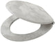 Marbre tigre - siège de toilette - siège de toilette - aspect marbre - fermeture douce - mdf - fsc - blanc - gris